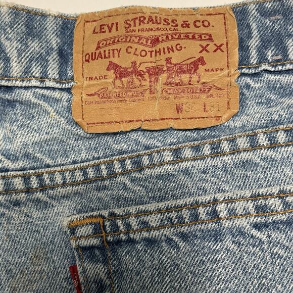 VTG 80-90s Levi’s 505 Jeans W36 L31 USA Made Red Tab Red Batwing Label Straight - Picture 7 of 16